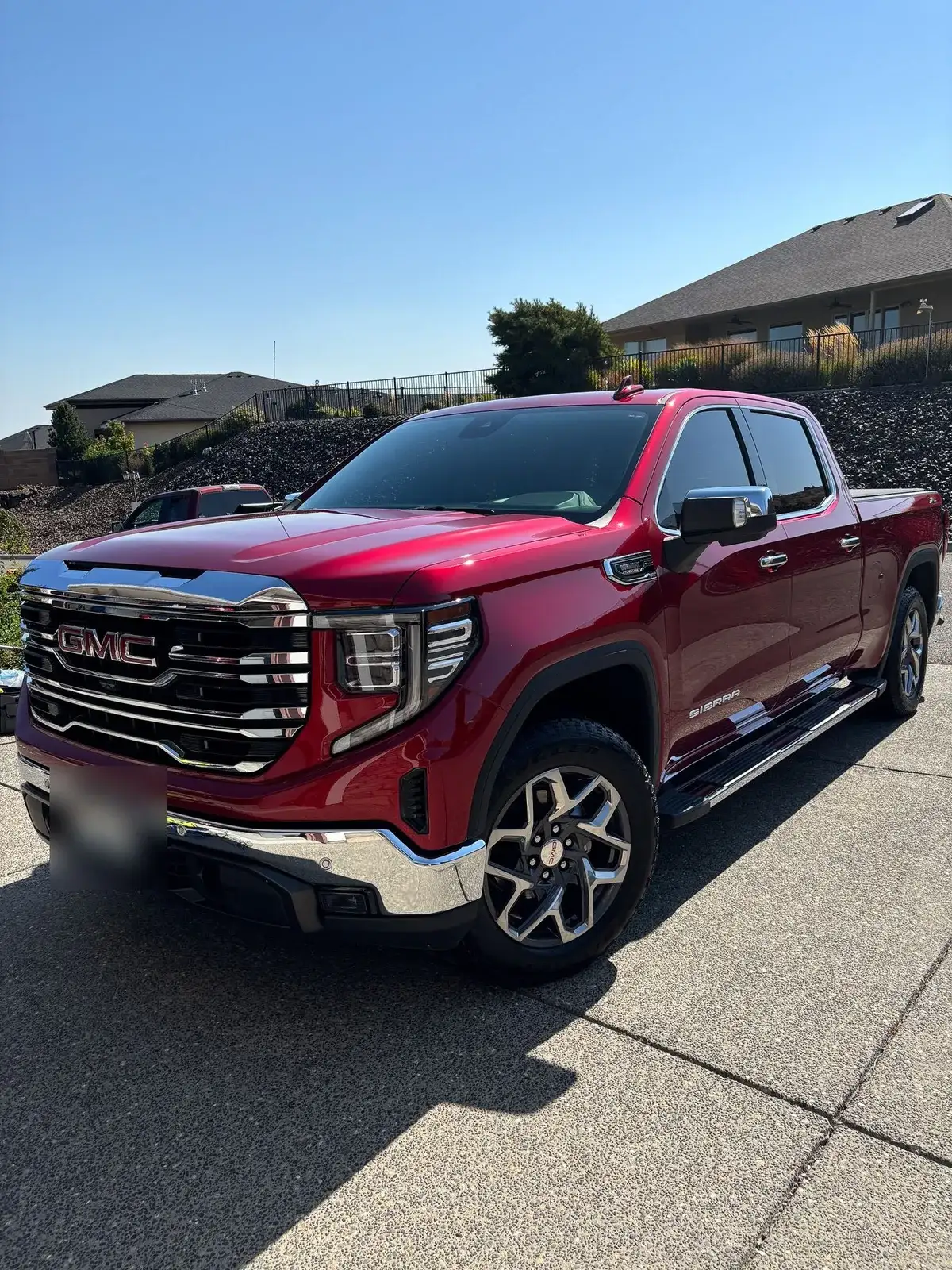 Red GMC Sierra pickup after a Premium Exterior Detail